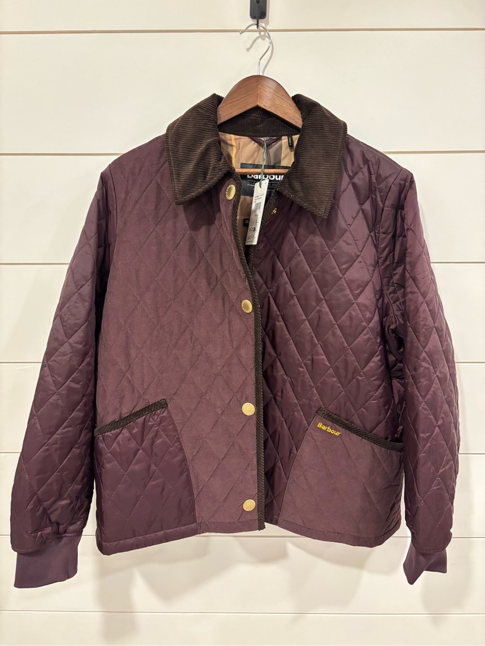 Barbour Quilted Marla Bomber Jacket in Plum NWT size US6/UK10 - Picture 4 of 8